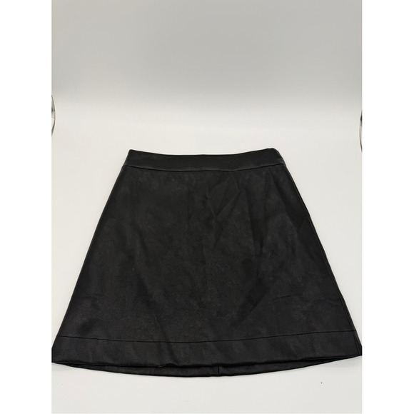 J. Crew Dresses & Skirts - J Crew Faux Leather Classic Black A-Line Mini Skirt size 6
